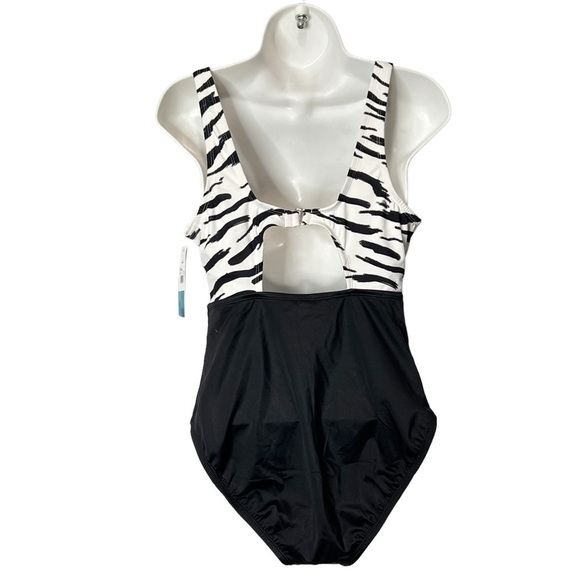 Nwt Beach Betty Women's Slimming Control Tie-Front Cut Out One Piece Swimsuit M - Picture 2 of 14